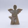 Anjel z Mangového Dreva s Malým Anjelom - Biela Vymývaná - 15 cm (Varianta Biela Vymývaná - 15 cm)