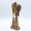 Veľký Anjel Mieru z Mangového Dreva s Kovovými Krídlami a Smaltovaným Detailom - 30 cm