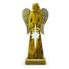 Veľký Anjel Mieru z Mangového Dreva s Kovovými Krídlami a Smaltovaným Detailom - 30 cm