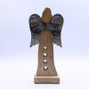 Veľký Anjel s Hviezdou z Mangového Dreva s Kovovými Krídlami a Smaltovanými Detailmi – 30 cm (Varianta Veľký Anjel s Hviezdou z Mangového Dreva s Kovovými Krídlami a Smaltovanými Detailmi – 30 cm)