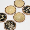 Stojan na Vonné Tyčinky - Zlatý a Čierny na Mangovom Dreve - Pentagram (Varianta Zlatý a Čierny na Mangovom Dreve - Pentagram)
