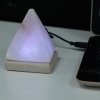 USB Biela Soľná Lampa Viacfarebná - Pyramída 9 cm