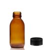 100ml Fľaška z Jantárového Skla s Čiernym Plastovým Uzáverom (Varianta 100ml Fľaška z Jantárového Skla s Čiernym Plastovým Uzáverom)