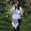Ochranný Lapač Snov - Veľký - Macramé - Biela / Šedá / Hnedá (Varianta Veľký - Macramé)