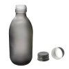 300ml Lieková Fľaška z Dymového Sivého Skla s Hliníkovým Čiernym Uzáverom (Varianta 300ml Lieková Fľaška z Dymového Sivého Skla s Hliníkovým Čiernym Uzáverom)
