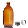500ml Fľaška z Jantárového Skla s Hliníkovým Čiernym Uzáverom (Varianta 500ml Fľaška z Jantárového Skla s Hliníkovým Čiernym Uzáverom)