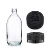 150ml Lieková Fľaška z Číreho Skla s Čiernym Uzáverom (Varianta 150ml Lieková Fľaška z Číreho Skla s Čiernym Uzáverom)