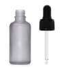 50ml Fľaška z Matného Šedého Skla s Čiernou Pipetou (Varianta 50ml Fľaška z Matného Šedého Skla s Čiernou Pipetou)