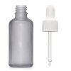 100ml Fľaška z Matného Šedého Skla s Bielou Pipetou (Varianta 100ml Fľaška z Matného Šedého Skla  s Bielou Pipetou)
