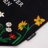 Čierna Bavlnená Taška s Výšivkou - Záhrada Divokých a Červených Kvetov