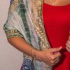 Nomad Sari - Letná Šatka - 180x50cm - Potlač Marbella - Zelená so Zlatým Lemom (Varianta Letná Šatka -  180x50cm)