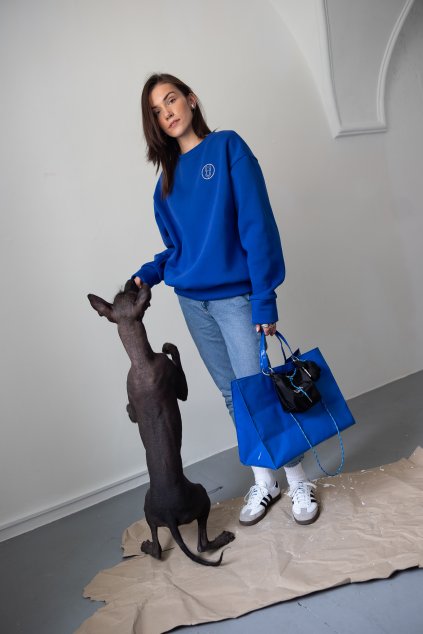 aimoffcl modrá královská modrá aim hoodie mikina bez kapuce aim xolo yoda