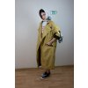 big oversize one size yellow gold coat waterproof cool design iconic piece design by AiM žlto zlatý oversize plášť brass bracelet with printed scarf
