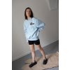 babyblue mikina bezkapuce hoodie aim design oversize unisex