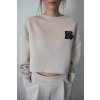 aim hoodie crop mikina bez kapuce béžová
