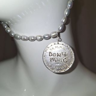 Don'T PANIC Here NOW MAGIC LAHKOST bytia SILVER 925 river pearls