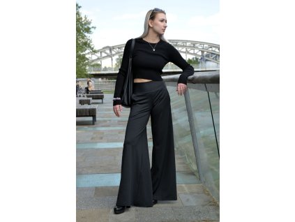 Anticelulitidní kalhoty Elegant Flow – tvarující přes stehna, volné od kolen  Elegantní střih | Volná nohavice | Tvarující přes stehna | Česká výroba