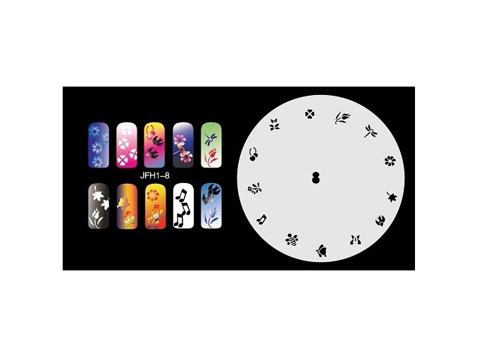 Fengda  JFH01-008 (airbrush nail art) körömsablon