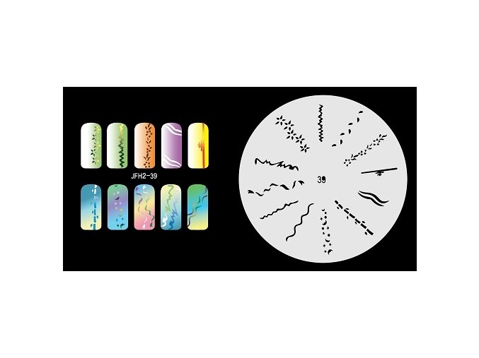 Fengda  JFH02-039 (airbrush nail art) körömsablon