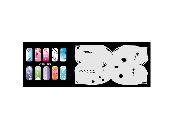 Fengda  JFH06-109 (airbrush nail art) körömsablon