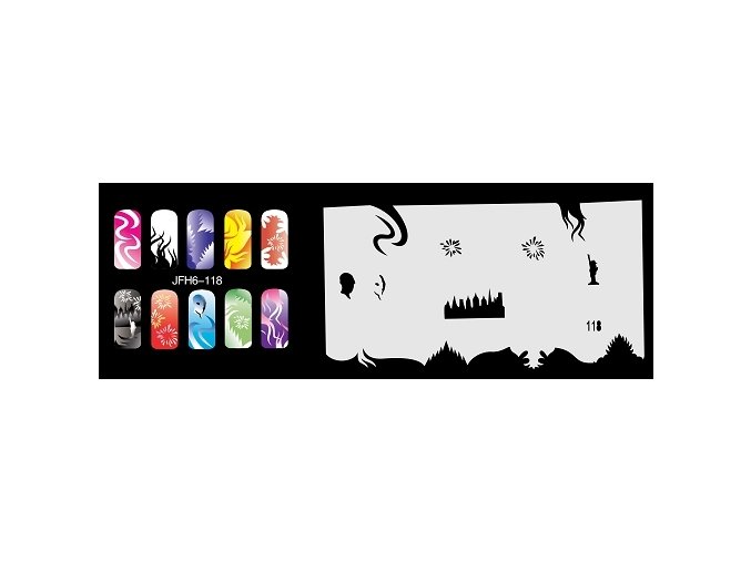 Fengda  JFH06-118 (airbrush nail art) körömsablon