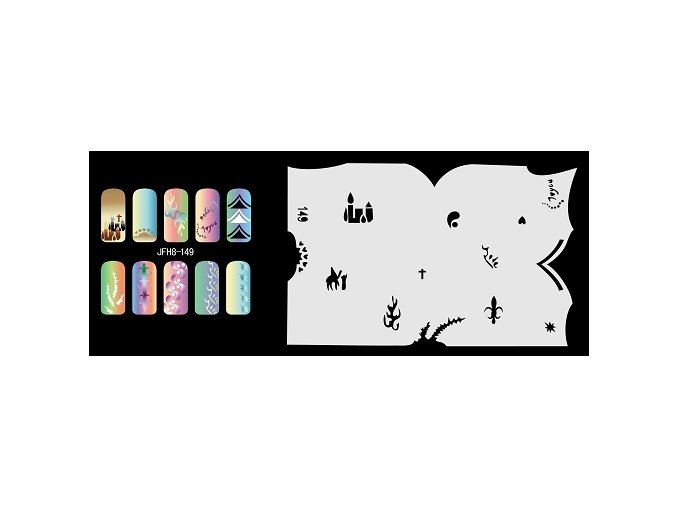 Fengda  JFH08-149 (airbrush nail art) körömsablon