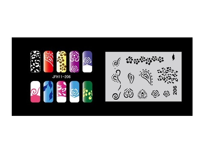 Fengda  JFH11-206 (airbrush nail art) körömsablon