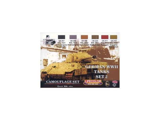 Álcázási színkészlet LifeColor CS03 GERMAN WWII TANKS SET2