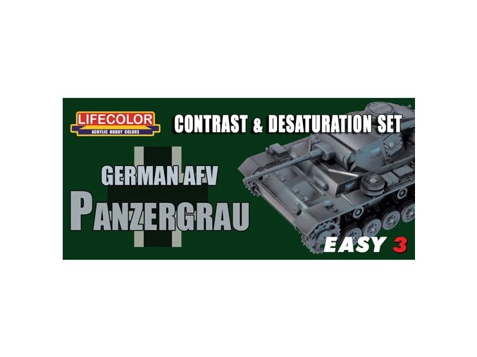 Álcázási színkészlet LifeColor MS02 GERMAN AFV PANZERGRAU