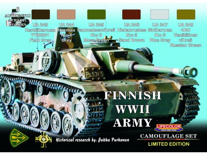 álcázási színek halmaza LifeColor XS08 FINNISH WWII ARMY