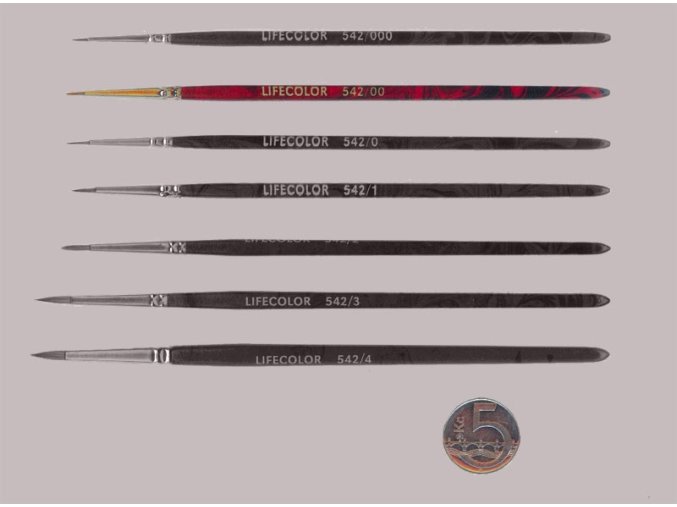 LifeColor 542-00 Pure red sable rövid sörtéjű kerekfejű ecset