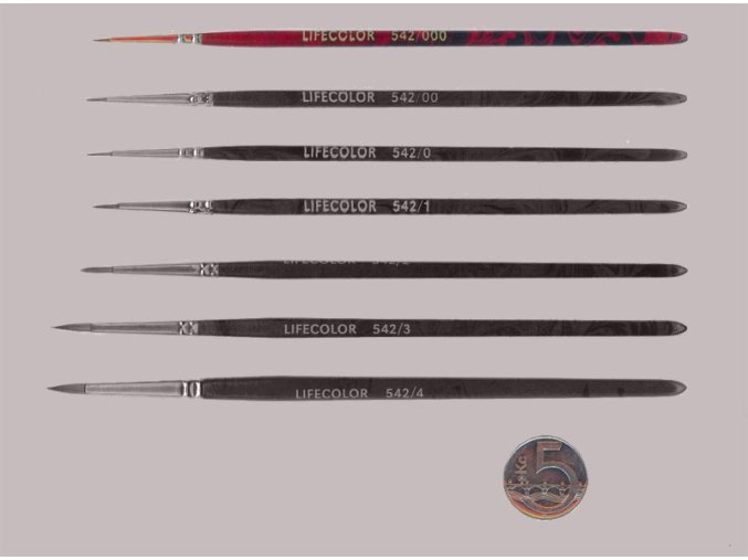 LifeColor 542-000 Pure red sable rövid sörtéjű kerekfejű ecset