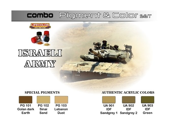 Pigmentek és színek készlete LifeColor SPG01 ISRAELI ARMY