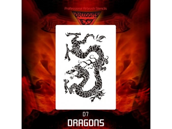 airbrush stencil dragons d7