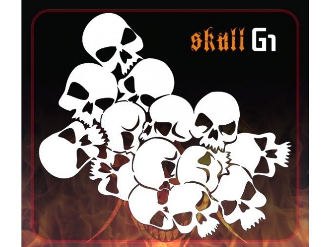 Airbrush sablon Group of skulls g1