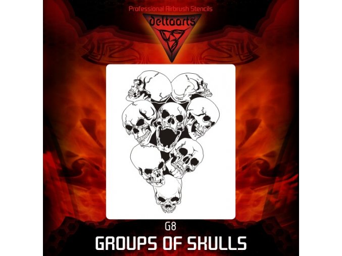 Airbrush sablon Group of skulls g8