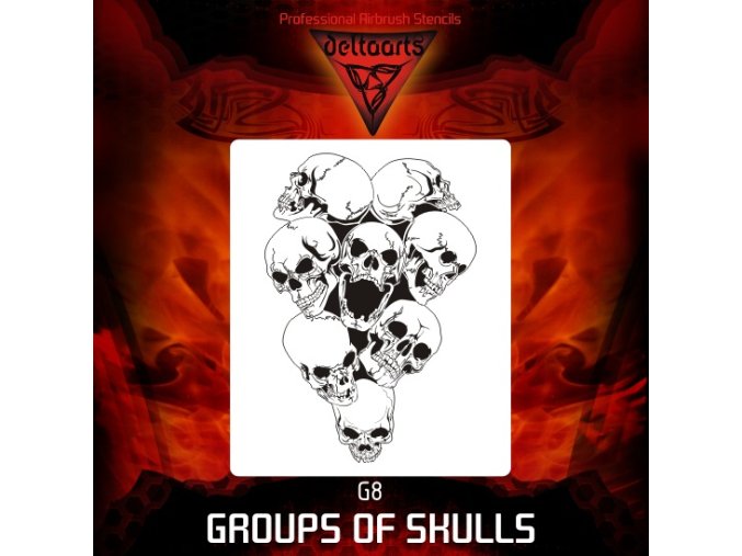 Airbrush sablon Group of skulls g8 mini