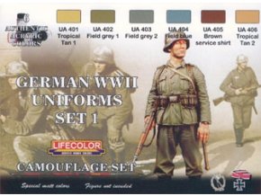 Álcázási színkészlet LifeColor CS04 GERMAN WWII UNIFORMS SET1