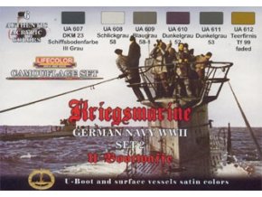 Álcázási színkészlet LifeColor CS12 GERMAN NAVY WWII SET1 Kriegsmarine u-Bootwaffe