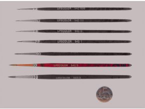 LifeColor 542-3 Pure red sable rövid sörtéjű kerekfejű ecset