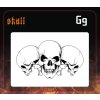 Airbrush sablon Group of skulls g9