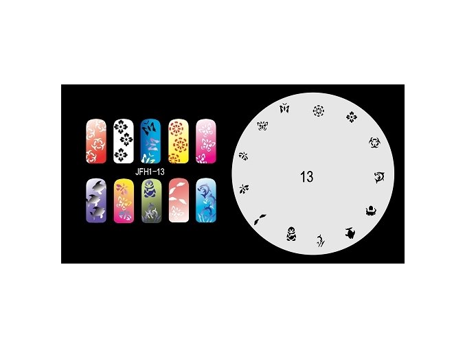 Šablona na nechty (airbrush nail art) Fengda  JFH01-013