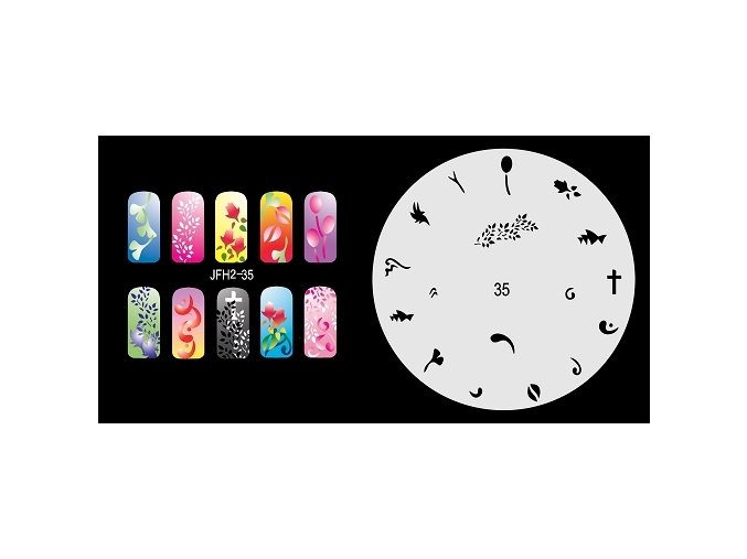 Šablona na nechty (airbrush nail art) Fengda  JFH02-035