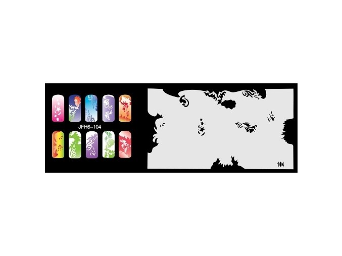 Šablona na nechty (airbrush nail art) Fengda  JFH06-104