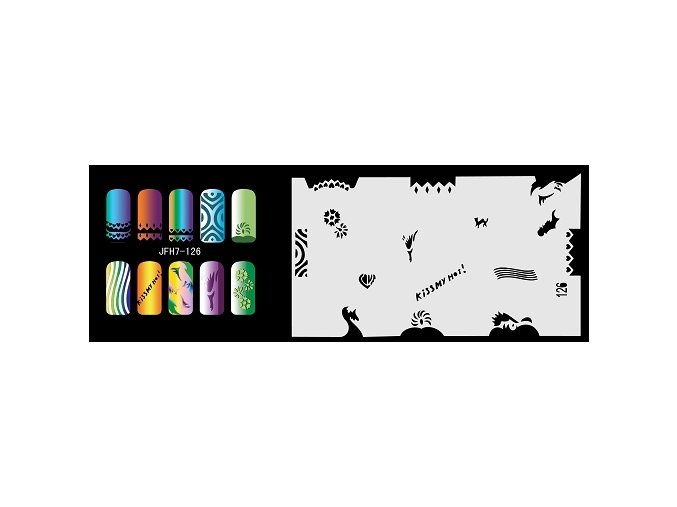 Šablona na nechty (airbrush nail art) Fengda  JFH07-126