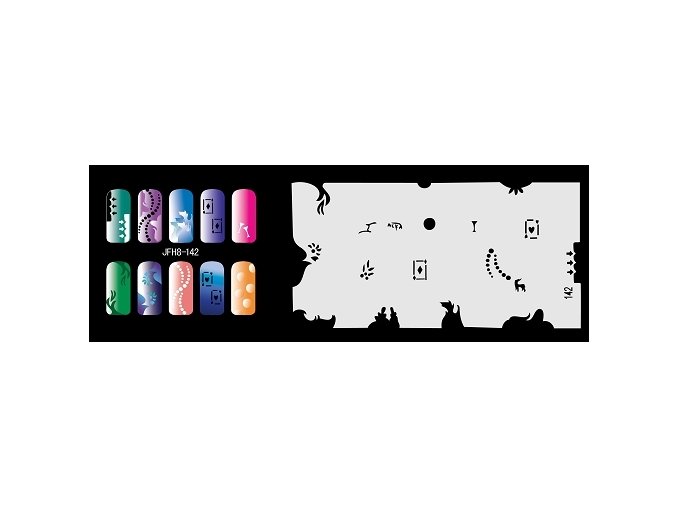 Šablona na nechty (airbrush nail art) Fengda  JFH08-142