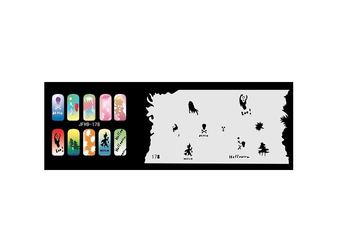 Šablona na nechty (airbrush nail art) Fengda  JFH09-178