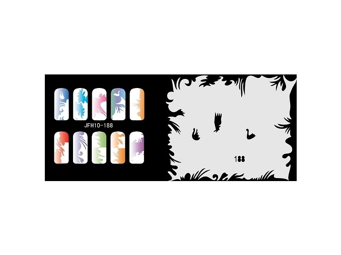 Šablona na nechty (airbrush nail art) Fengda  JFH10-188