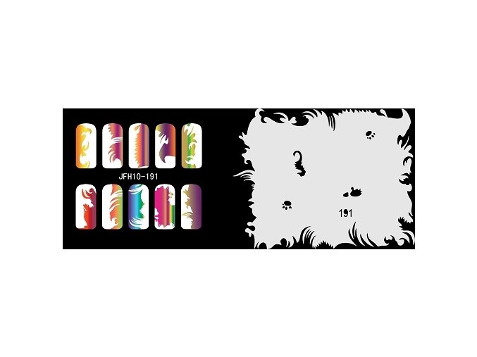 Šablona na nechty (airbrush nail art) Fengda  JFH10-191