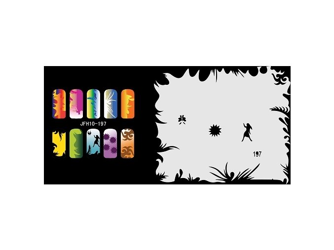 Šablona na nechty (airbrush nail art) Fengda  JFH10-197